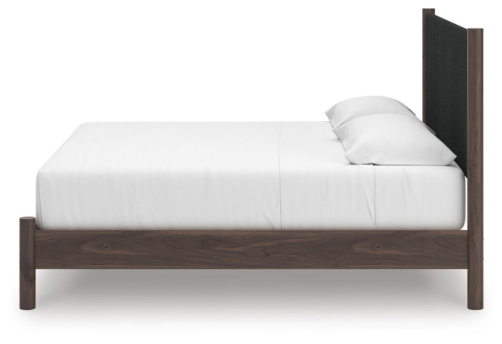Cadmori King Upholstered Panel Platform Bed, Dresser and Mirror - alternate view 11
