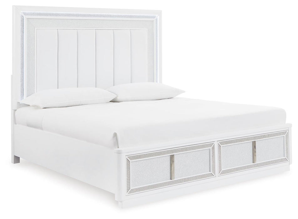 Chalanna King Upholstered Storage Bed, Dresser, Mirror, Chest and Nightstand - alternate view 9