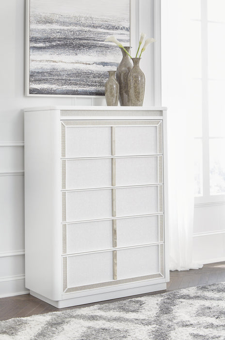 Chalanna King Upholstered Storage Bed, Dresser, Mirror, Chest and Nightstand - alternate view 17