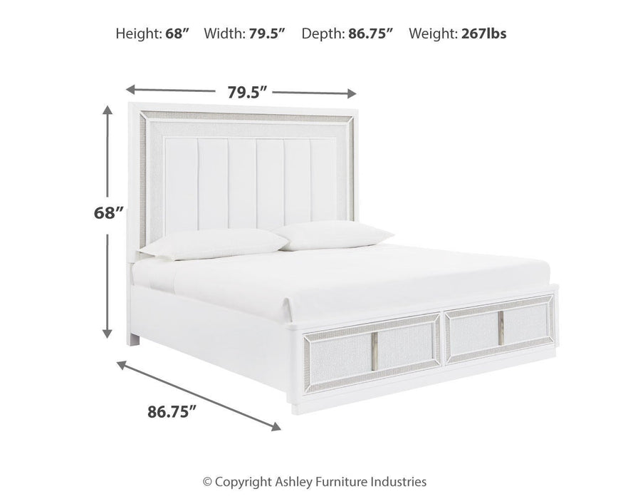 Chalanna King Upholstered Storage Bed, Dresser and Mirror - alternate view 6