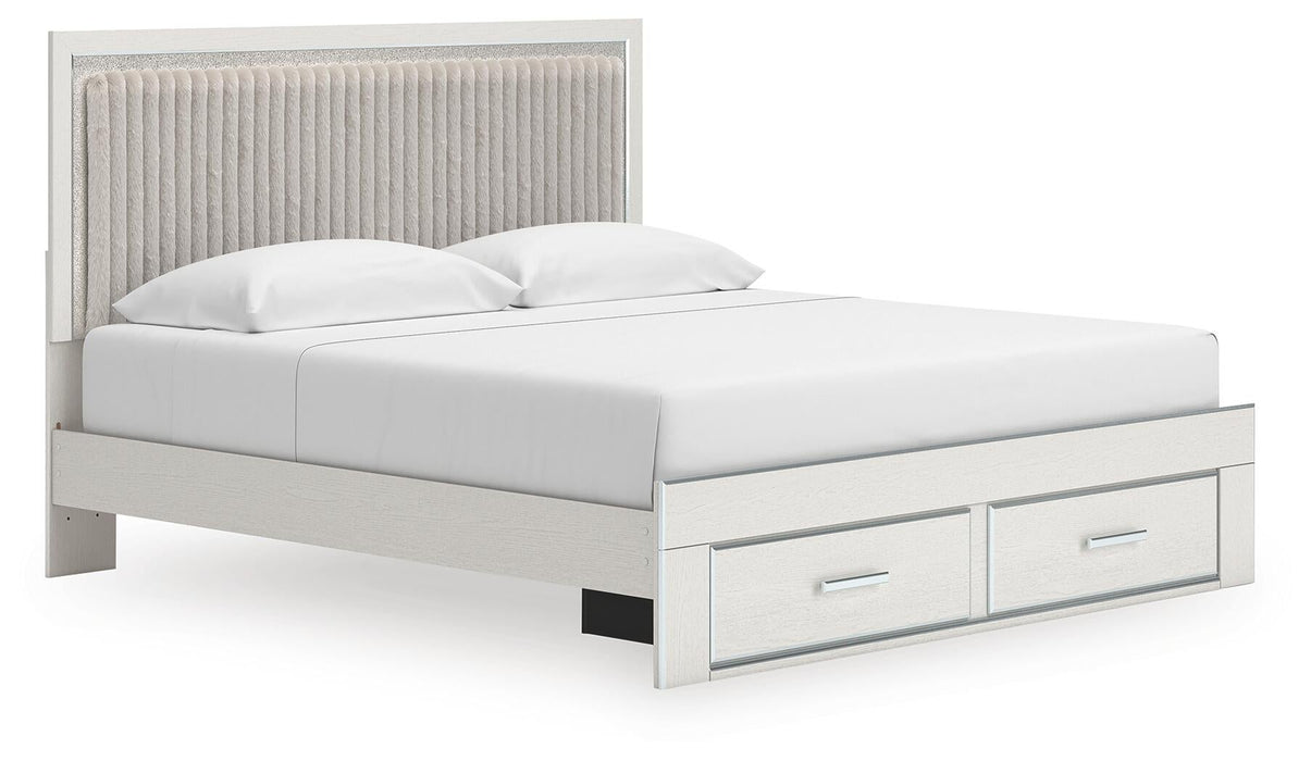 Birmonton King Upholstered Panel Platform Storage Bed, Dresser and Mirror - alternate view 8