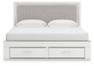Birmonton King Upholstered Panel Platform Storage Bed, Dresser and Mirror - alternate view 7