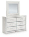 Birmonton King Upholstered Panel Platform Bed, Dresser and Mirror - alternate view 3