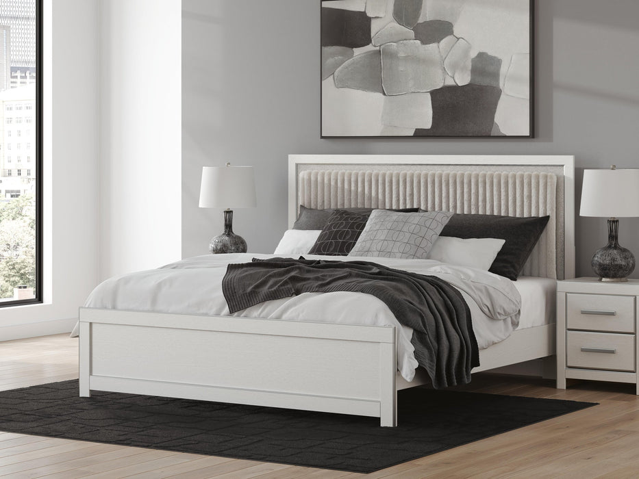 Birmonton King Upholstered Panel Platform Bed, Dresser and Mirror - alternate view 13