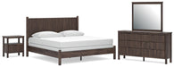 Cadmori King Panel Bed, Dresser, Mirror and Nightstand