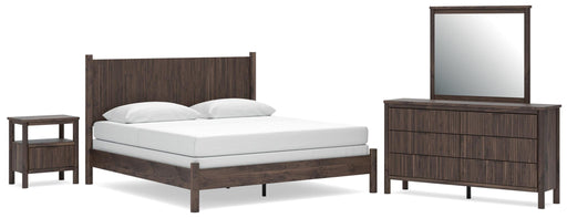 Cadmori King Panel Bed, Dresser, Mirror and Nightstand