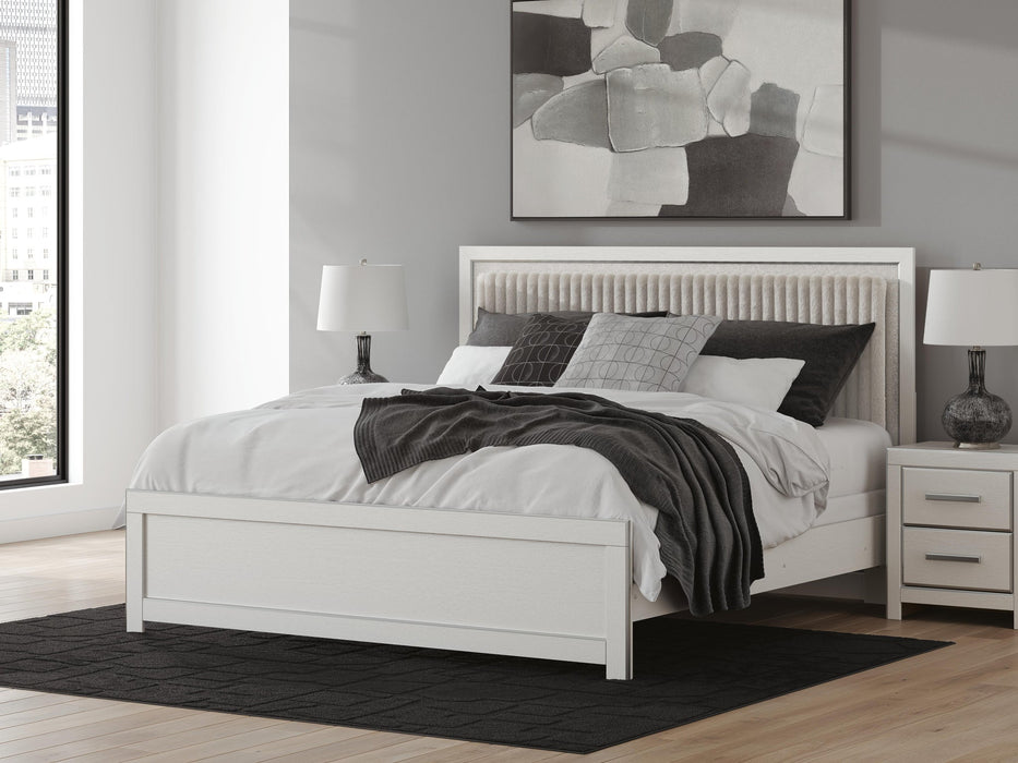 Birmonton King Upholstered Panel Bed, Dresser and Mirror - alternate view 12