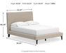 Cielden Full Upholstered Bed with Roll Slats, Dresser and Mirror - alternate view 16