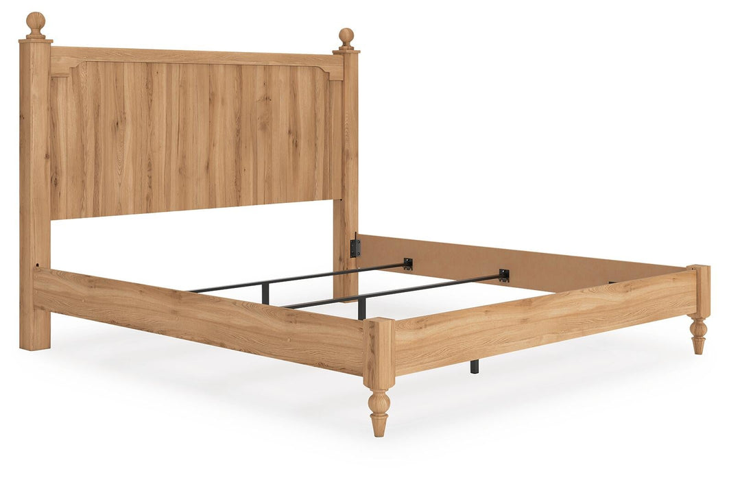 Galletyn King Panel Bed with Mirrored Dresser - alternate view 9