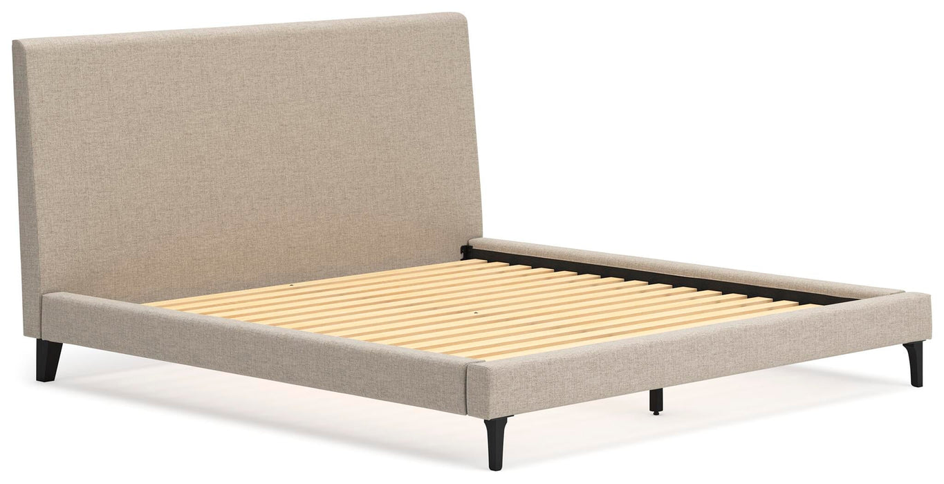 Cielden King Upholstered Bed with Roll Slats, Dresser and Mirror - alternate view 9