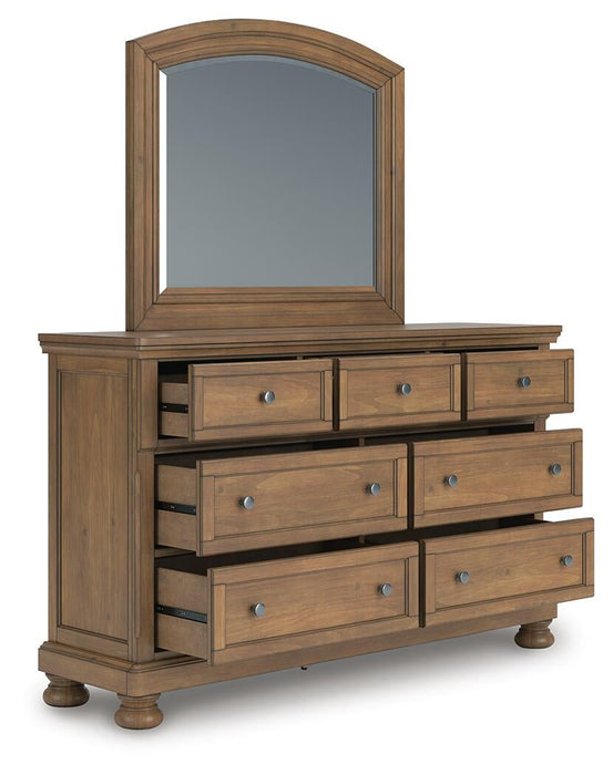 Vandenmore Queen Panel Bed with Mirrored Dresser - alternate view 4