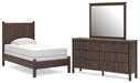 Cadmori Twin Panel Bed, Dresser and Mirror