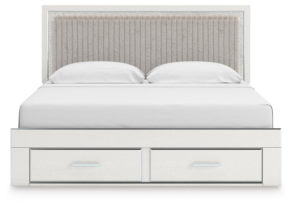 Birmonton King Upholstered Panel Platform Storage Bed, Dresser, Mirror and Nightstand - alternate view 7