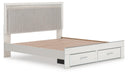 Birmonton King Upholstered Panel Platform Storage Bed, Dresser, Mirror and Nightstand - alternate view 11