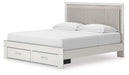 Birmonton King Upholstered Panel Platform Storage Bed, Dresser, Mirror and Nightstand - alternate view 10