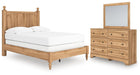 Galletyn Full Panel Bed with Mirrored Dresser