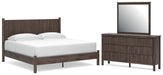 Cadmori King Panel Platform Bed, Dresser and Mirror