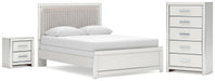 Birmonton Queen Upholstered Panel Bed, Dresser, Mirror and Nightstand