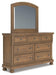 Vandenmore King Panel Bed with Mirrored Dresser - alternate view 3