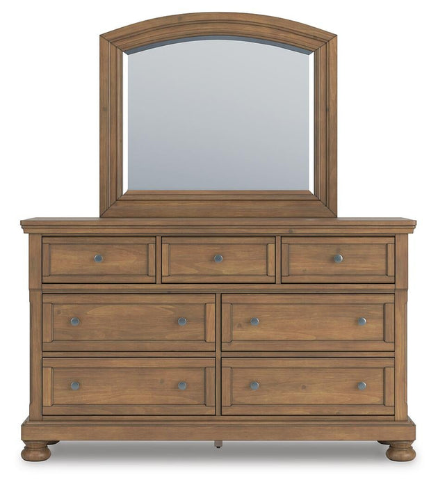 Vandenmore King Panel Bed with Mirrored Dresser - alternate view 2