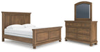 Vandenmore King Panel Bed with Mirrored Dresser
