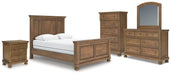 Vandenmore Queen Panel Bed with Mirrored Dresser, Chest and Nightstand