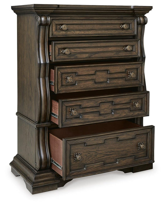 Maylee Queen Canopy Bed, Dresser, Mirror, Chest and Nightstand - alternate view 8