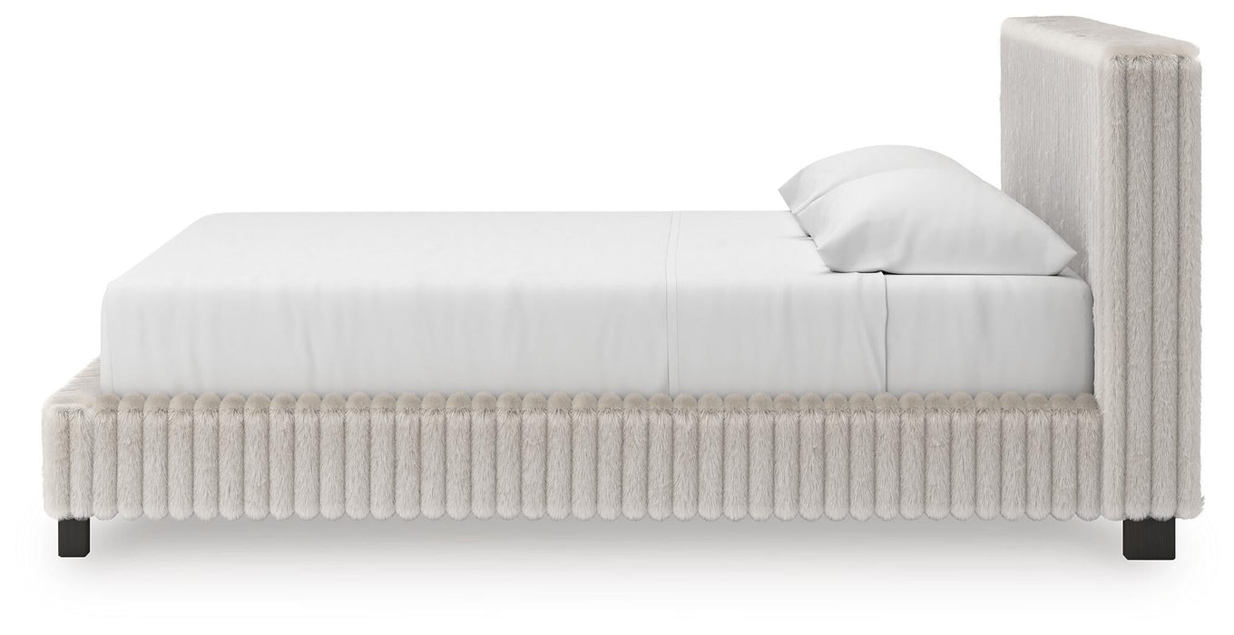 Birmonton King Upholstered Bed, Dresser and Mirror - alternate view 13