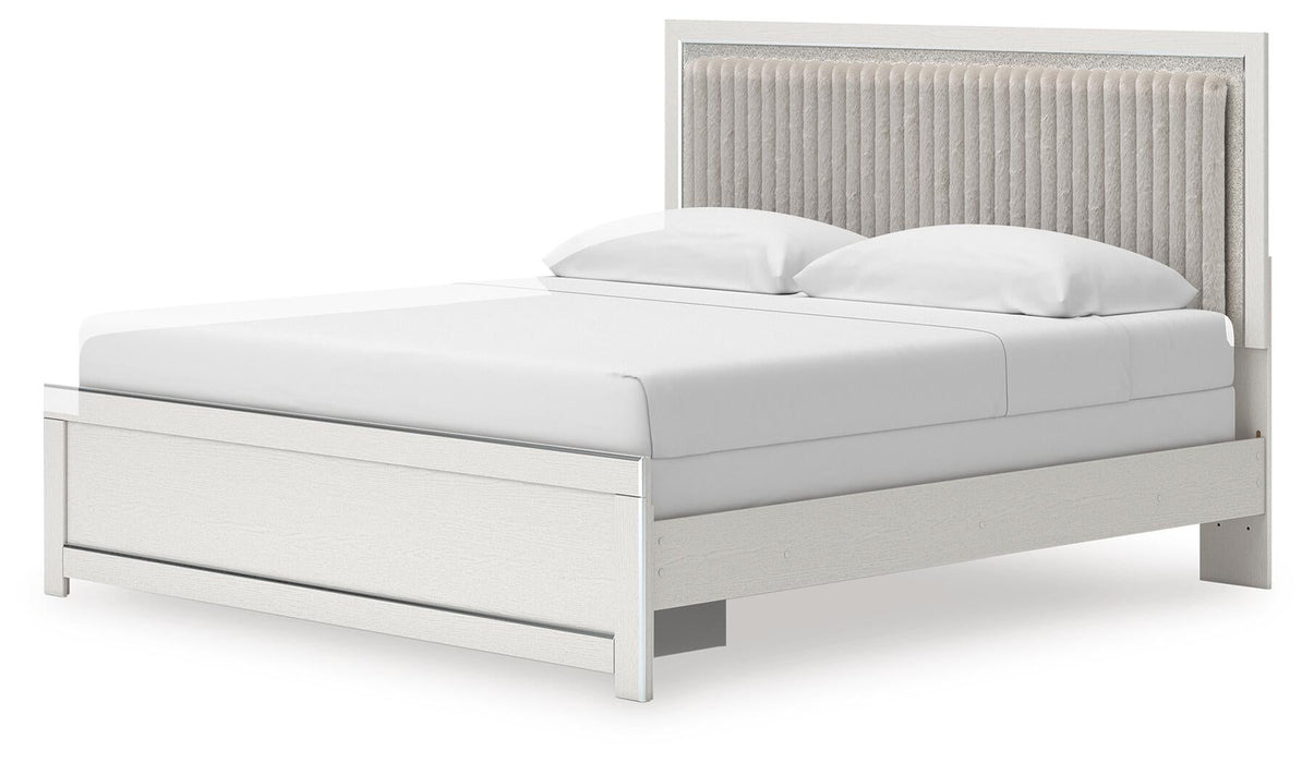 Birmonton King Upholstered Panel Bed, Dresser, Mirror and Nightstand - alternate view 10