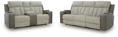 Stately Check Sofa and Loveseat
