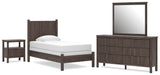 Cadmori Twin Panel Bed, Dresser, Mirror and Nightstand