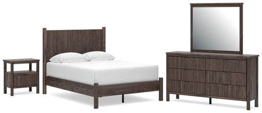 Cadmori Full Panel Platform Bed, Dresser, Mirror and Nightstand