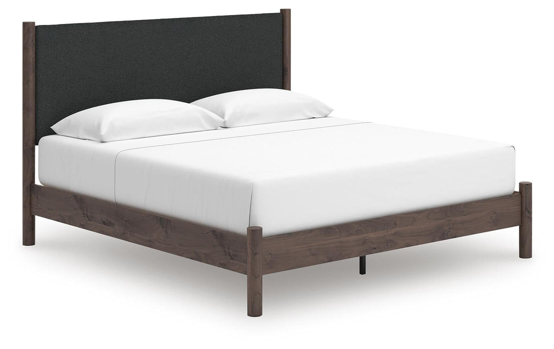 Cadmori King Upholstered Panel Platform Bed, Dresser, Mirror, Chest and Nightstand - alternate view 14