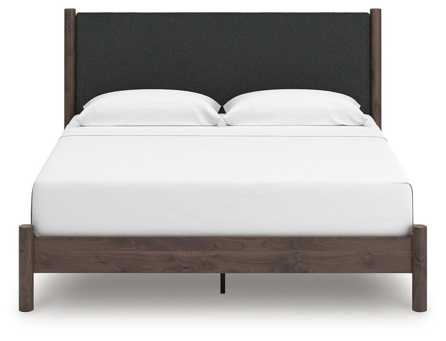 Cadmori King Upholstered Panel Platform Bed, Dresser, Mirror and Nightstand - alternate view 7
