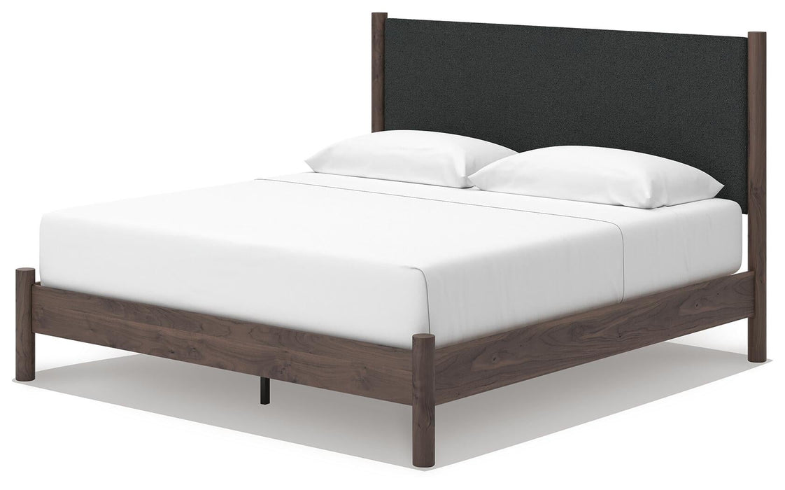 Cadmori King Upholstered Panel Platform Bed, Dresser, Mirror and Nightstand - alternate view 10