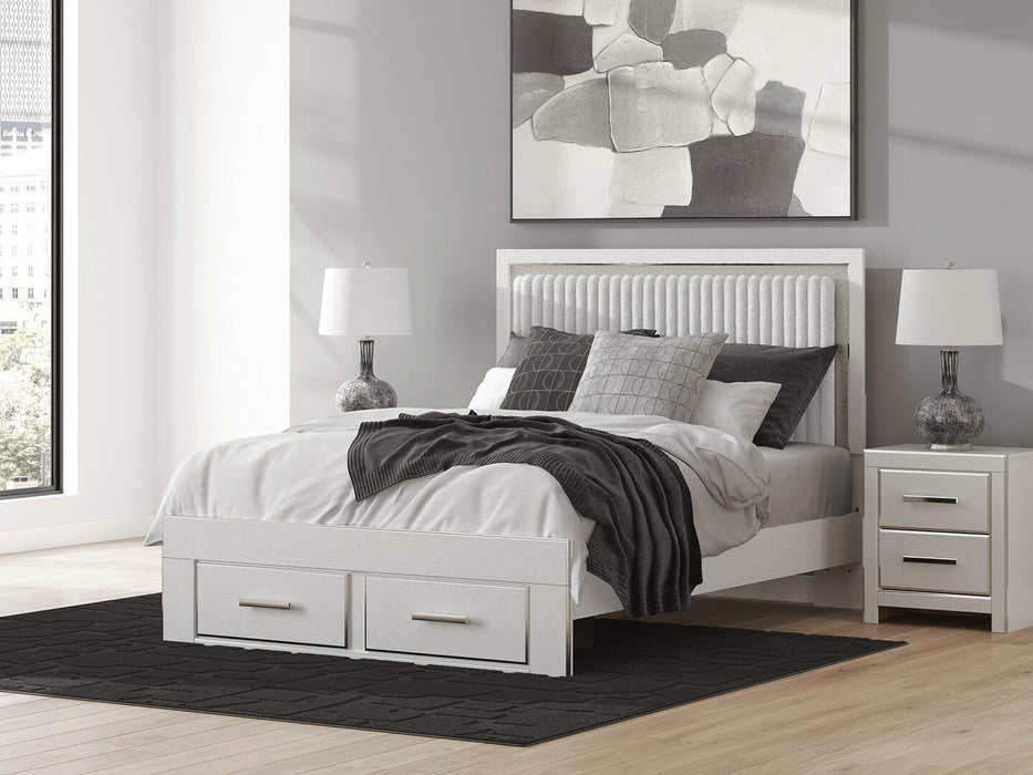 Birmonton Queen Upholstered Panel Platform Storage Bed, Dresser and Mirror - alternate view 14