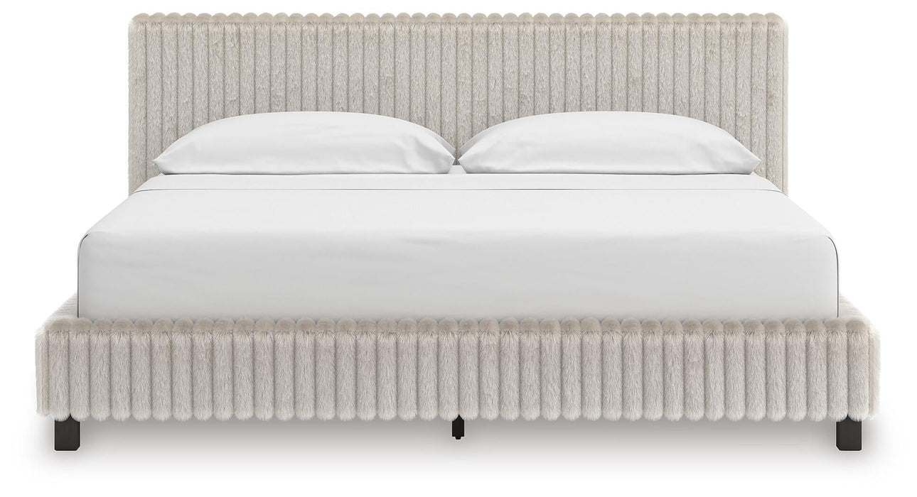 Birmonton California King Upholstered Bed, Dresser, Mirror and Nightstand - alternate view 7