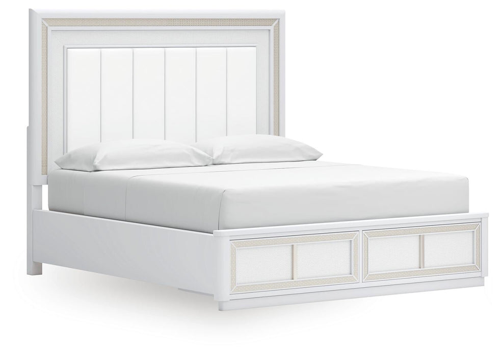 Chalanna California King Upholstered Storage Bed, Dresser and Mirror - alternate view 4