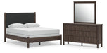 Cadmori Queen Upholstered Panel Bed, Dresser and Mirror - alternate view 2