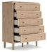 Cielden Queen Upholstered Bed with Roll Slats, Dresser, Mirror, Chest and Nightstand - alternate view 4