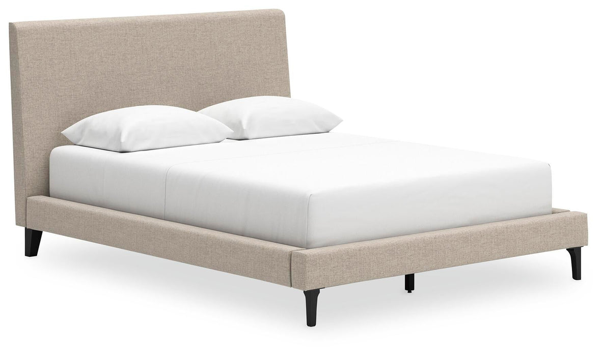 Cielden Queen Upholstered Bed with Roll Slats, Dresser, Mirror, Chest and Nightstand - alternate view 14