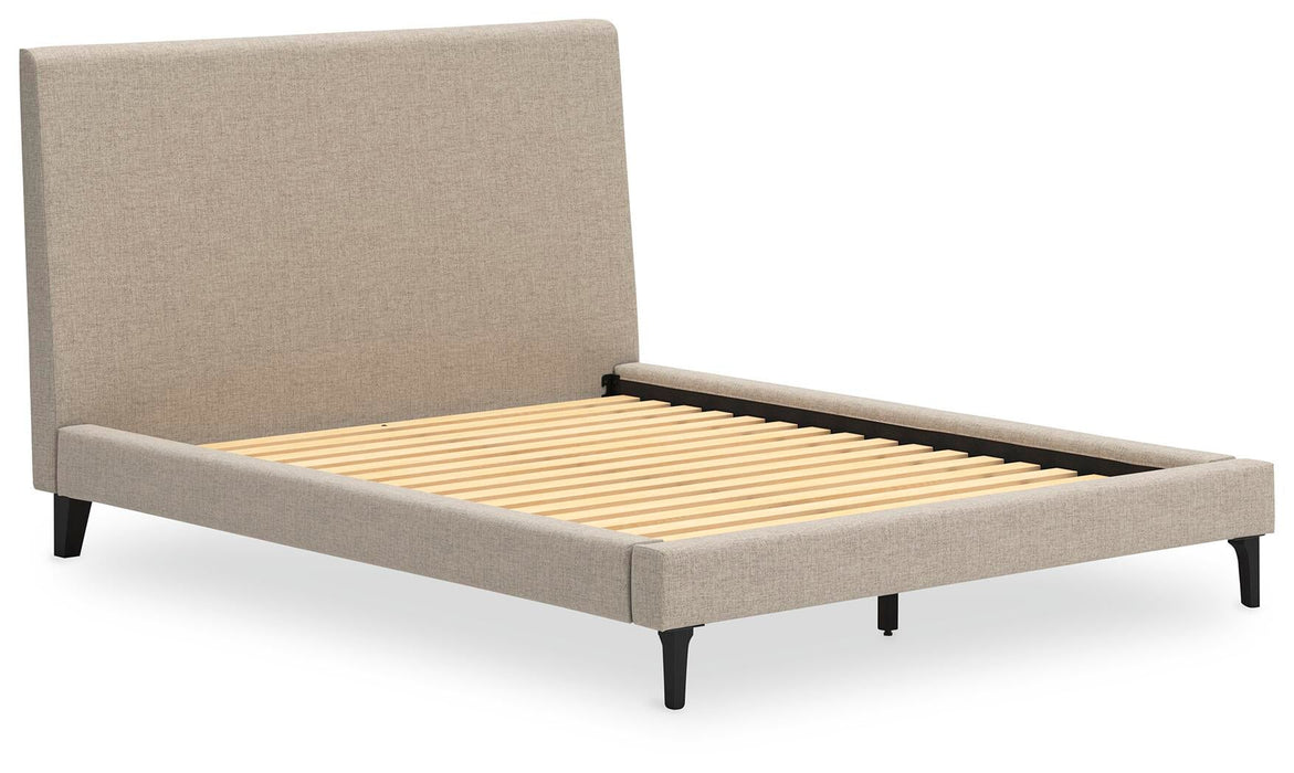 Cielden Queen Upholstered Bed with Roll Slats, Dresser, Mirror, Chest and Nightstand - alternate view 15