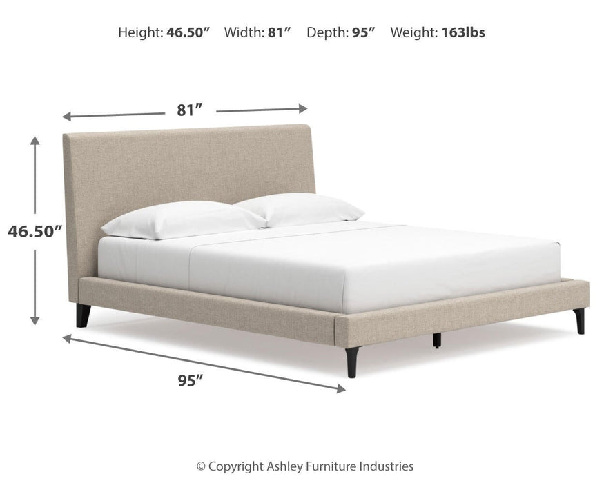 Cielden California King Upholstered Bed with Roll Slats, Dresser, Mirror and Nightstand - alternate view 20