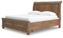 Vandenmore California King Storage Sleigh Bed with Mirrored Dresser - alternate view 11