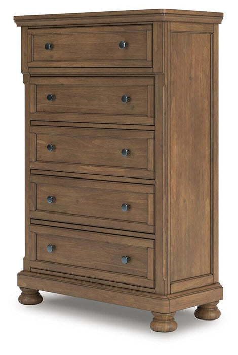 Vandenmore King Storage Sleigh Bed with Mirrored Dresser, Chest and Nightstand - alternate view 11