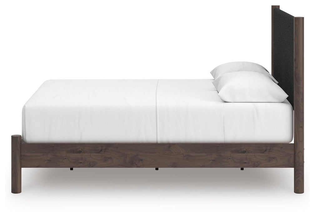 Cadmori Queen Upholstered Panel Platform Bed, Dresser and Mirror - alternate view 12
