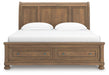 Vandenmore King Storage Sleigh Bed with Mirrored Dresser - alternate view 7