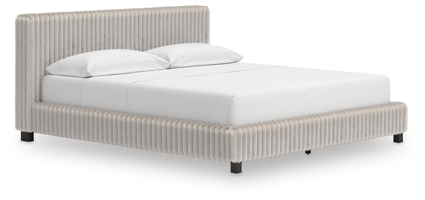 Birmonton California King Upholstered Bed, Dresser and Mirror - alternate view 8