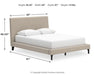 Cielden Queen Upholstered Bed with Roll Slats, Dresser and Mirror - alternate view 16