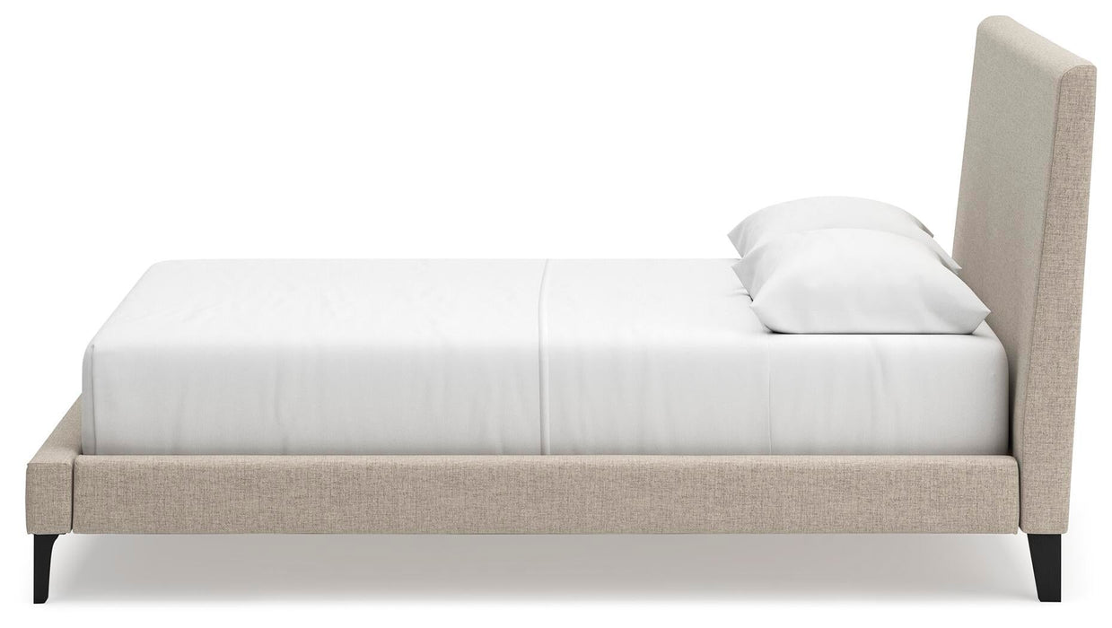 Cielden Queen Upholstered Bed with Roll Slats, Dresser and Mirror - alternate view 17